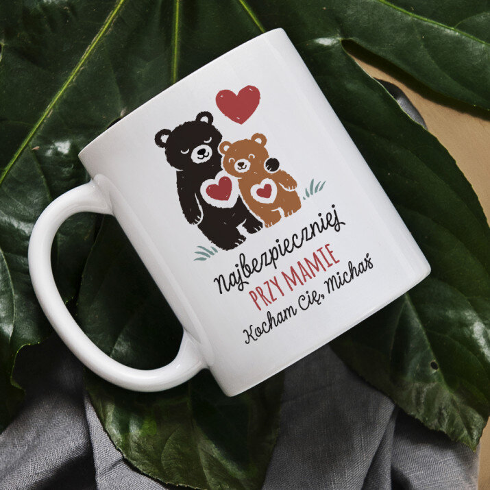 Najbezpieczniej przy mamie - Personalizowany Kubek Najbezpieczniej przy mamie - Personalizowany Kubek