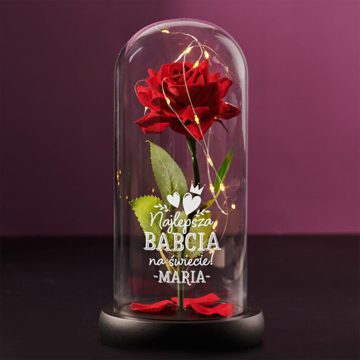 Najlepsza babcia serca - Wieczna róża w szkle Najlepsza babcia serca - Wieczna róża w szkle