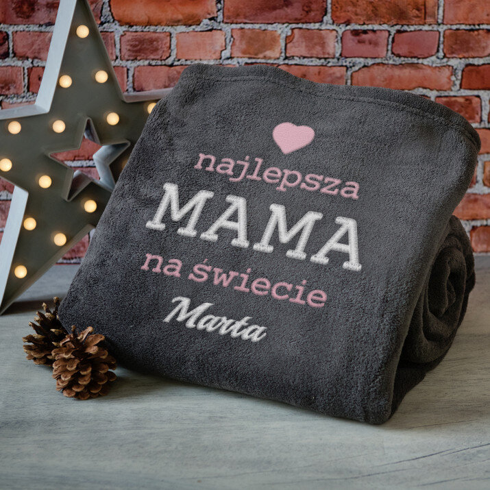 Najlepsza mama - koc z haftem