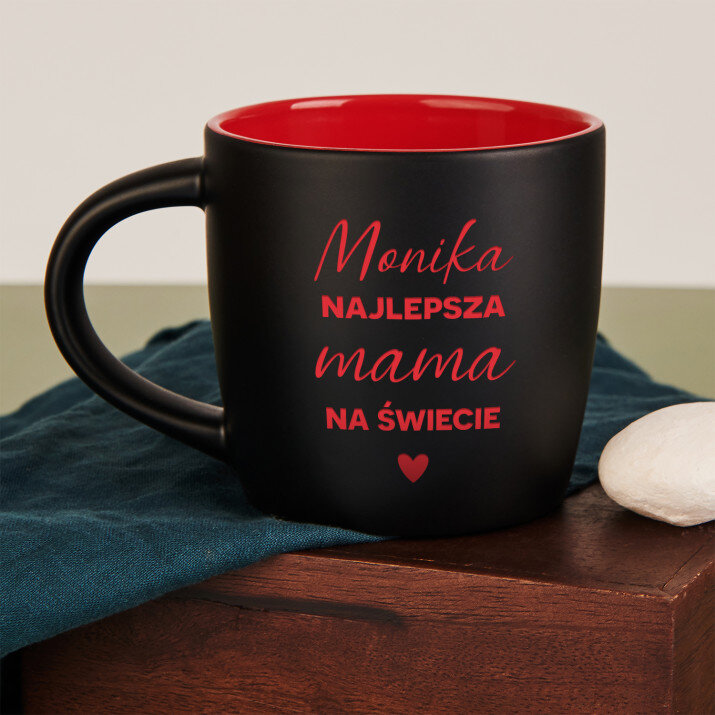 Najlepsza mama na świecie - Czarny kubek ceramiczny