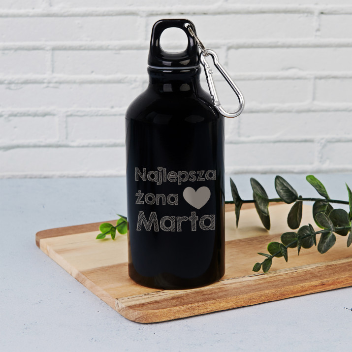 Najlepsza żona - Butelka na wodę 0,5l z grawerem