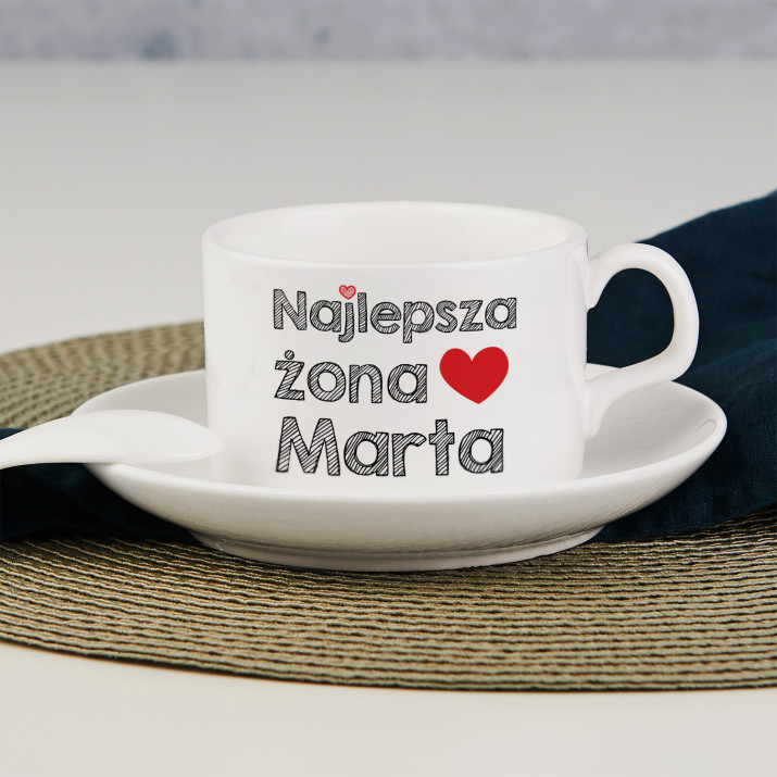Najlepsza żona - Filiżanka ze spodkiem Najlepsza żona - Filiżanka ze spodkiem
