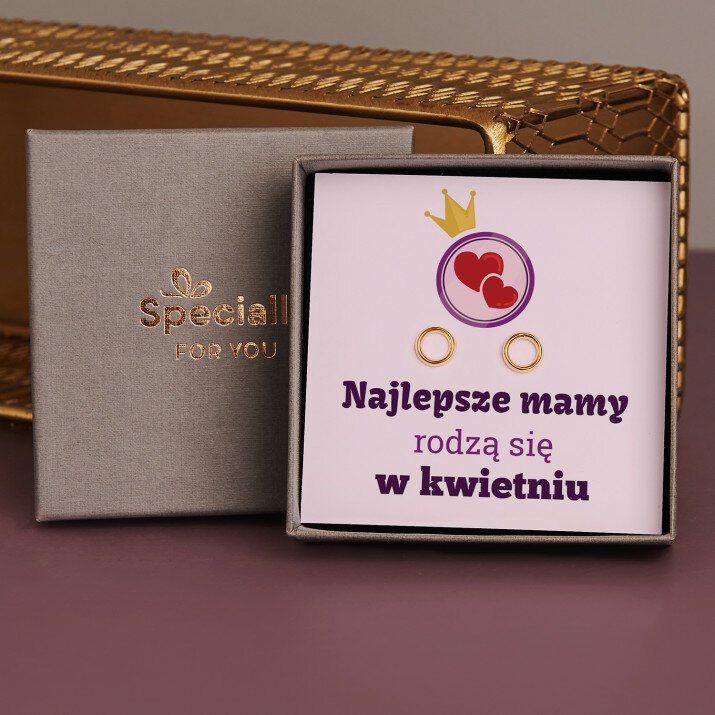 Najlepsze mamy - Pozłacane kolczyki kółka Najlepsze mamy - Pozłacane kolczyki kółka