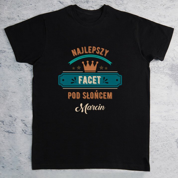 Najlepszy facet pod słońcem - Czarna koszulka męska