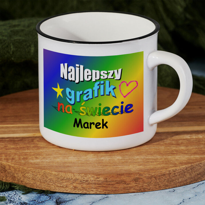 Najlepszy grafik na świecie - Kubek ceramiczny z czarnym rantem