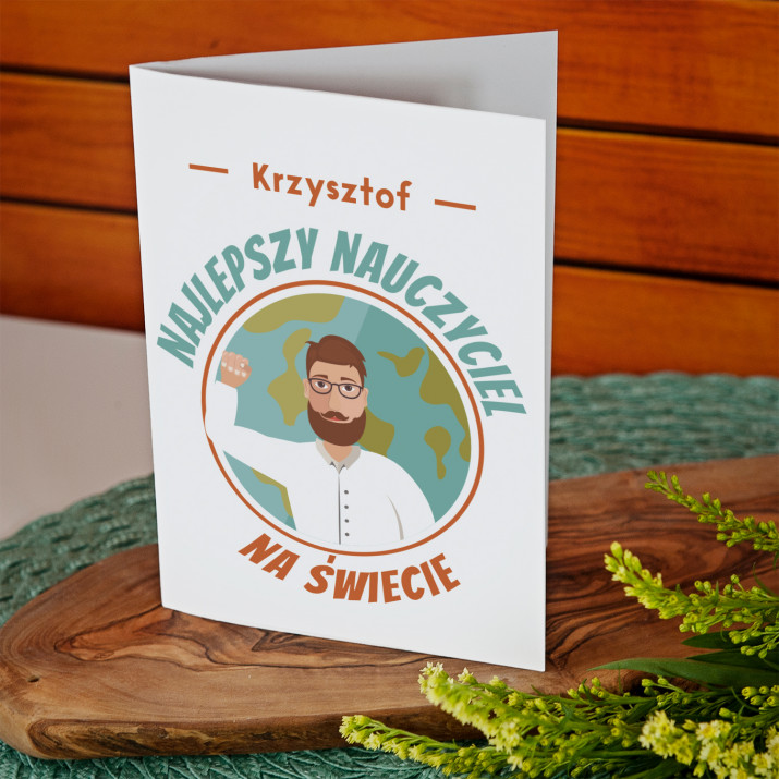 Najlepszy nauczyciel na świecie - kartka  z życzeniami
