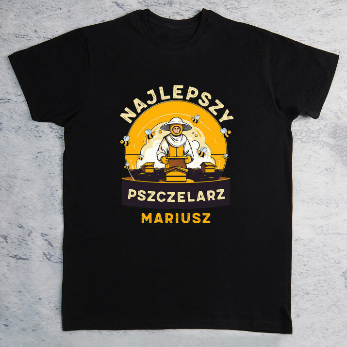Najlepszy pszczelarz - Czarna koszulka męska