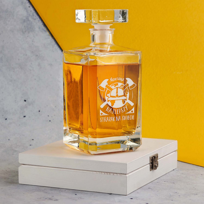 Najlepszy strażak na świecie - Grawerowana karafka do whisky 0,7l Najlepszy strażak na świecie - Grawerowana karafka do whisky 0,7l