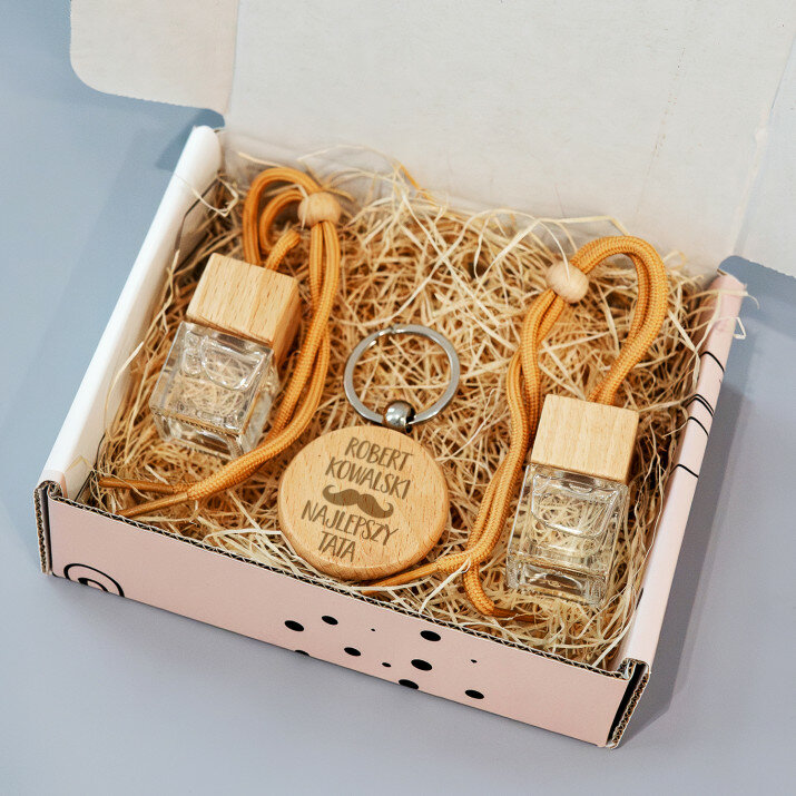 Najlepszy tata - Zestaw zapachów do samochodu z brelokiem