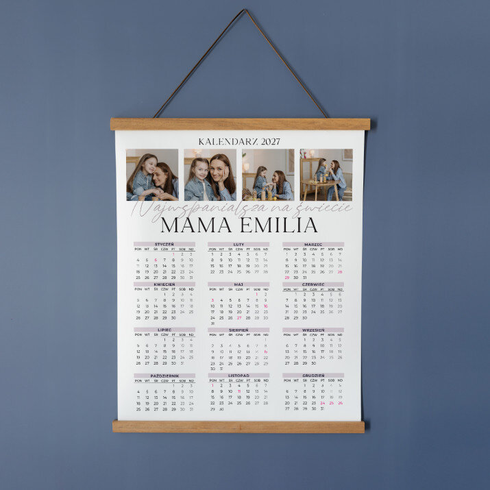 Najwspanialsza na świecie mama - Kalendarz plakatowy z listwami