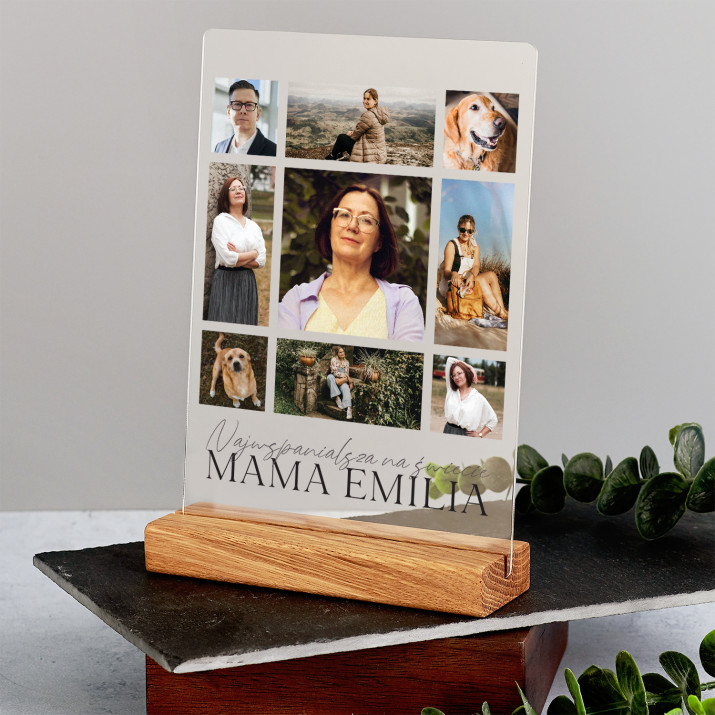 Najwspanialsza na świecie mama - Wydruk na szkle akrylowym z podstawką Najwspanialsza na świecie mama - Wydruk na szkle akrylowym z podstawką