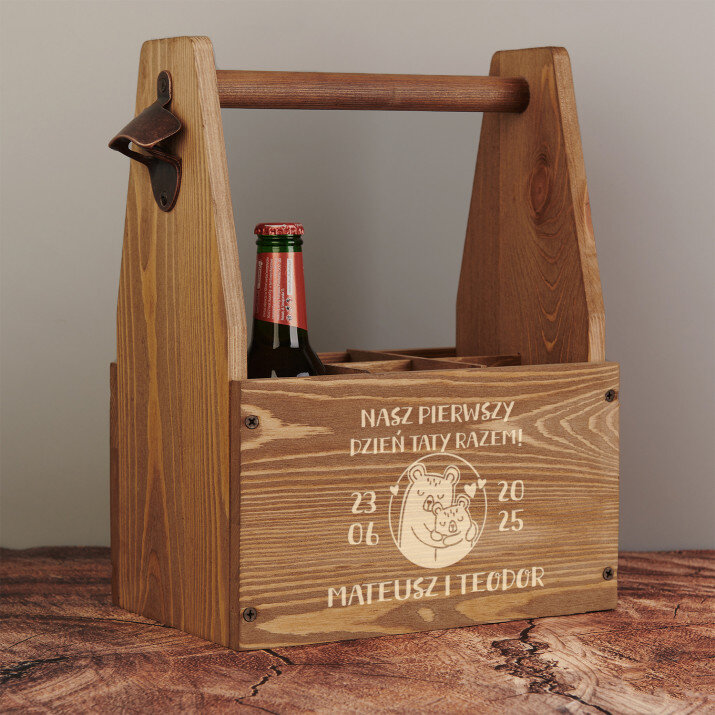 Nasz pierwszy dzień taty razem - Nosidło na piwo z otwieraczem