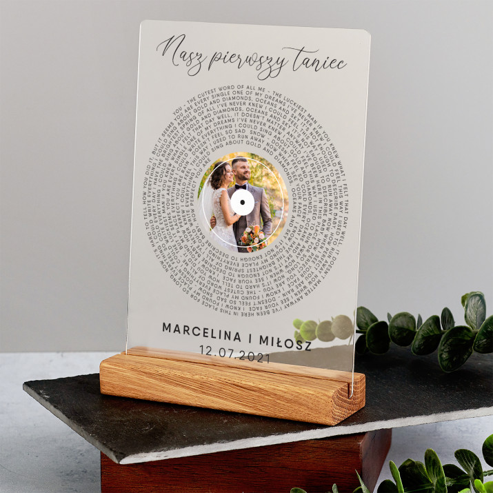Nasz pierwszy taniec - Wydruk na szkle akrylowym z podstawką