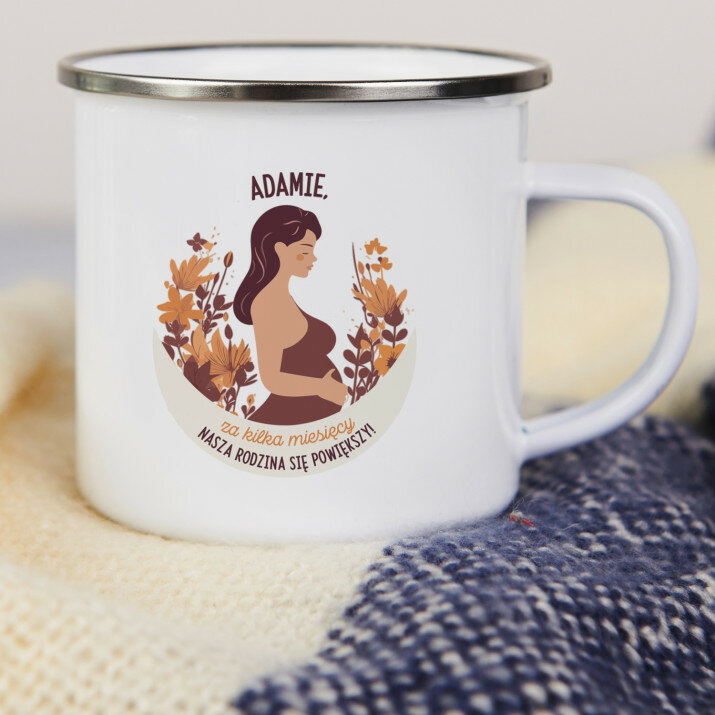 Nasza rodzina się powiększy - Kubek emaliowany