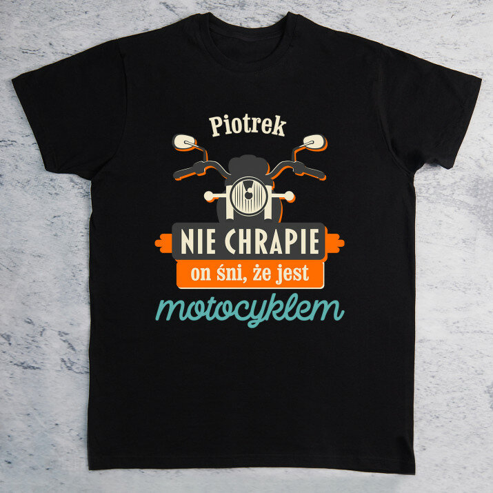Nie chrapie - Czarna koszulka męska