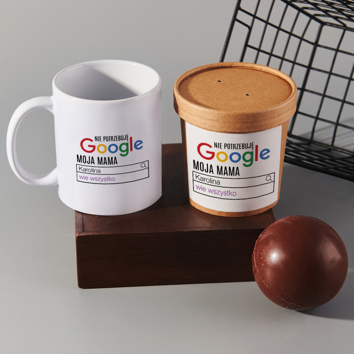 Nie potrzebuje google - Bomba czekoladowa - zestaw z kubkiem