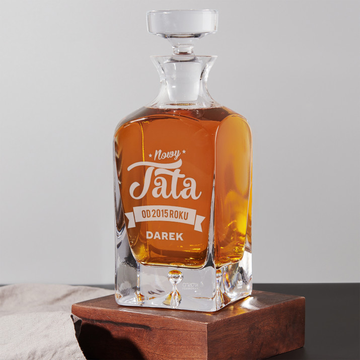 Nowy tata - grawerowana karafka do whisky Nowy tata - grawerowana karafka do whisky