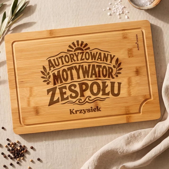 Deska Do Krojenia z Grawerem Dla Trenera Prezent Dla Mężczyzny: Autoryzowany Motywator Deska Do Krojenia z Grawerem Dla Trenera Prezent Dla Mężczyzny: Autoryzowany Motywator