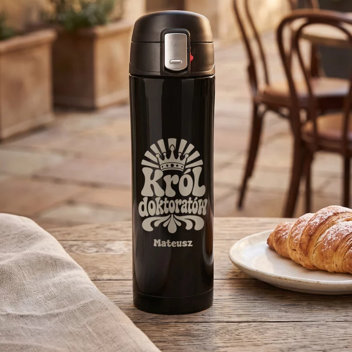 Kubek Termiczny 440ml Dla Promotora Prezent Dla Mężczyzny: Król Doktoratów