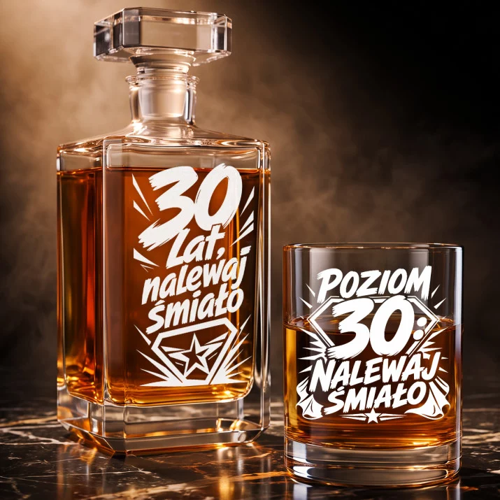 Zestaw Do Whisky Dla 30 Latka Prezent Na 30 Urodziny Dla Mężczyzny: 30 Lat, Nalewaj Śmiało