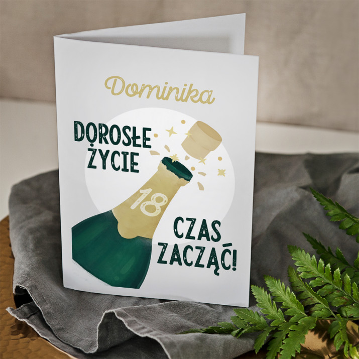 Osiemnastka - dorosłe życie - kartka z życzeniami