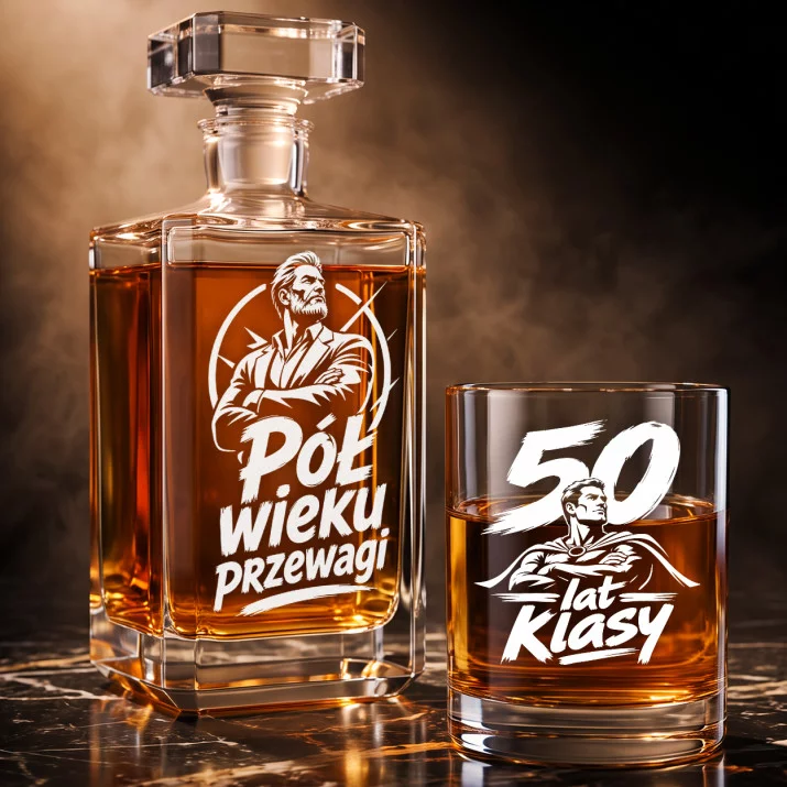 Zestaw Do Whisky Na 50 Urodziny Prezent Dla Mężczyzny: Pół Wieku Przewagi Zestaw Do Whisky Na 50 Urodziny Prezent Dla Mężczyzny: Pół Wieku Przewagi
