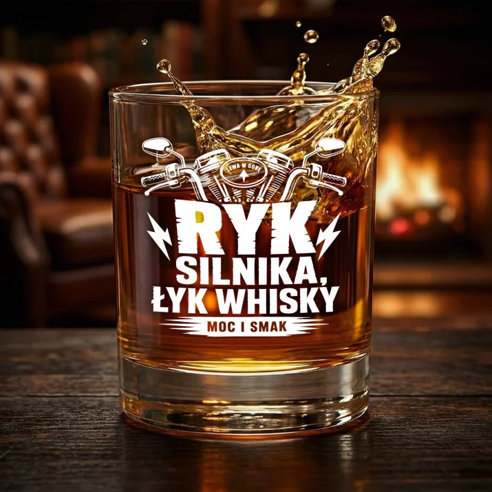 Szklanka Do Whisky Dla Fana Motocykli Prezent Dla Mężczyzny: Ryk Silnika, Łyk Whisky Szklanka Do Whisky Dla Fana Motocykli Prezent Dla Mężczyzny: Ryk Silnika, Łyk Whisky
