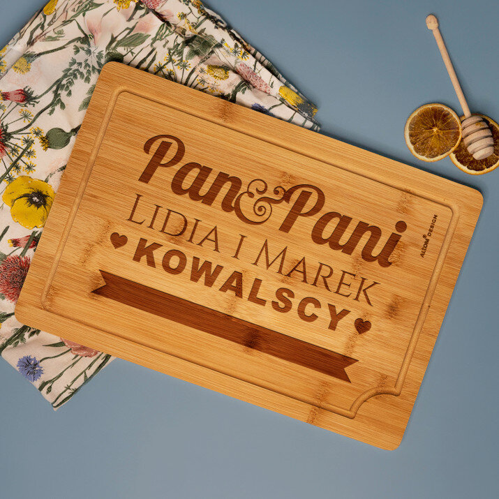Pan & Pani - deska do krojenia z grawerem Pan & Pani - deska do krojenia z grawerem