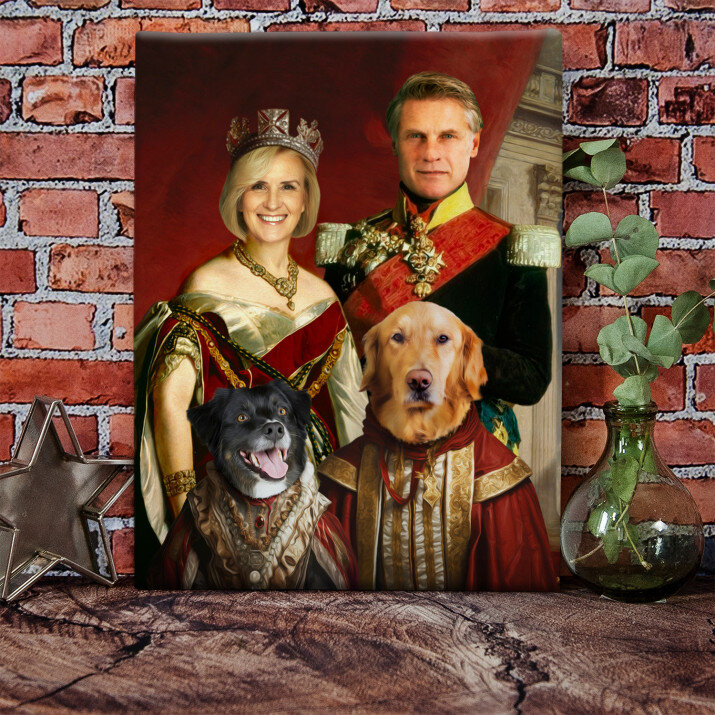 Para królewska ze zwierzakami - Królewski portret Para królewska ze zwierzakami - Królewski portret