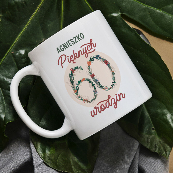 Pięknych 60 urodzin - personalizowany kubek