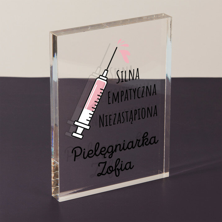 Pielęgniarka cechy - Blok akrylowy z nadrukiem