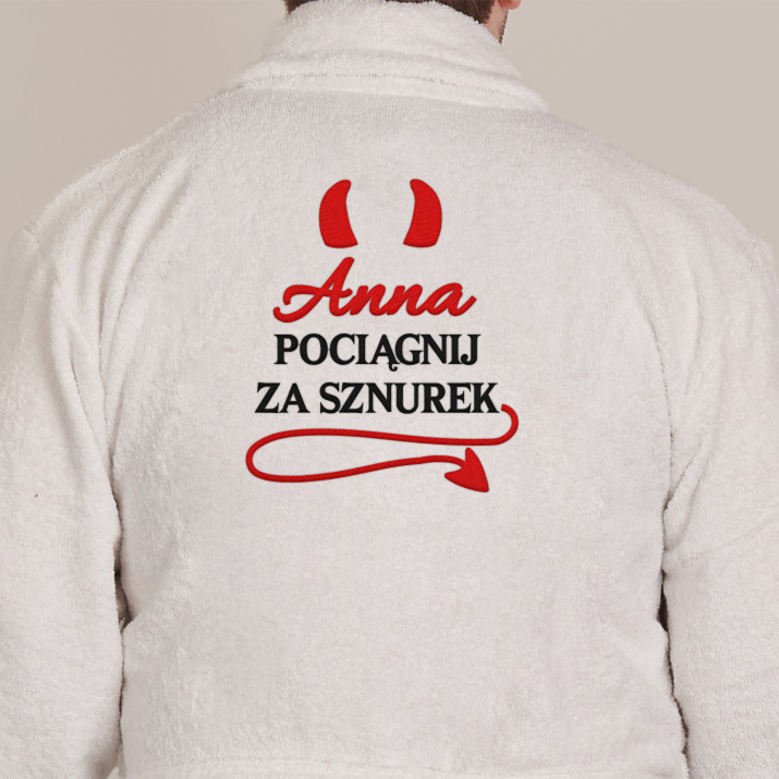 Pociągnij za sznurek - Szlafrok biały męski