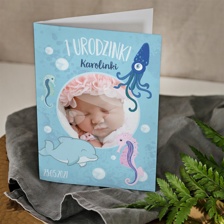 Podwodny świat urodziny - kartka z życzeniami