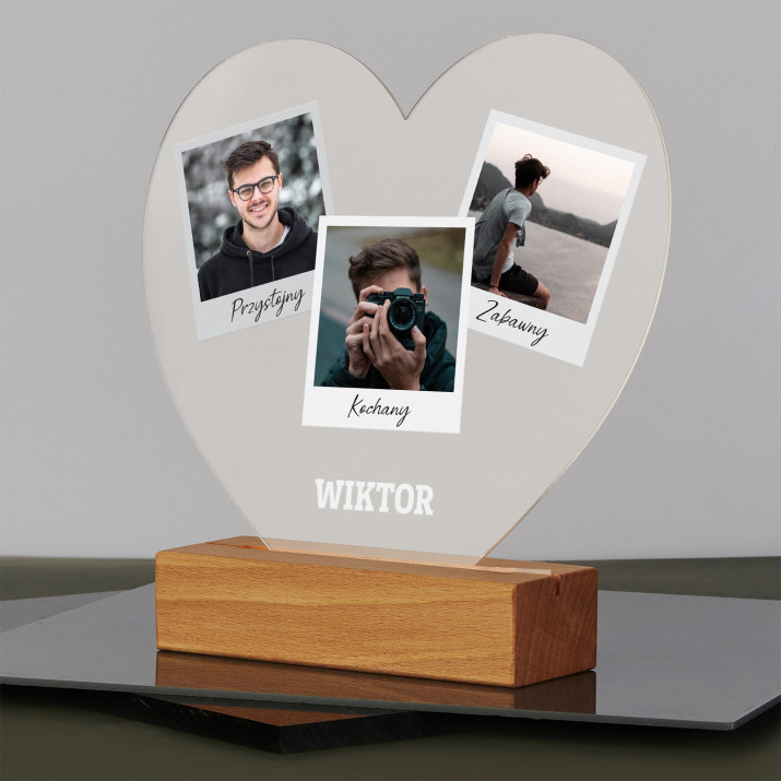Polaroidy - Wydruk na szkle akrylowym led serce