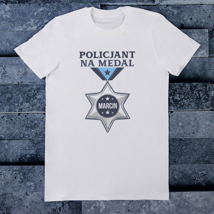 Policjant na medal - Koszulka męska z nadrukiem