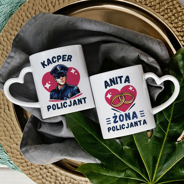 Policjant, żona policjanta - Kubki dla pary