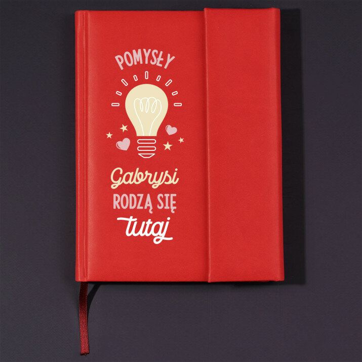Pomysły rodzą się tutaj - Notes książkowy z zakładką