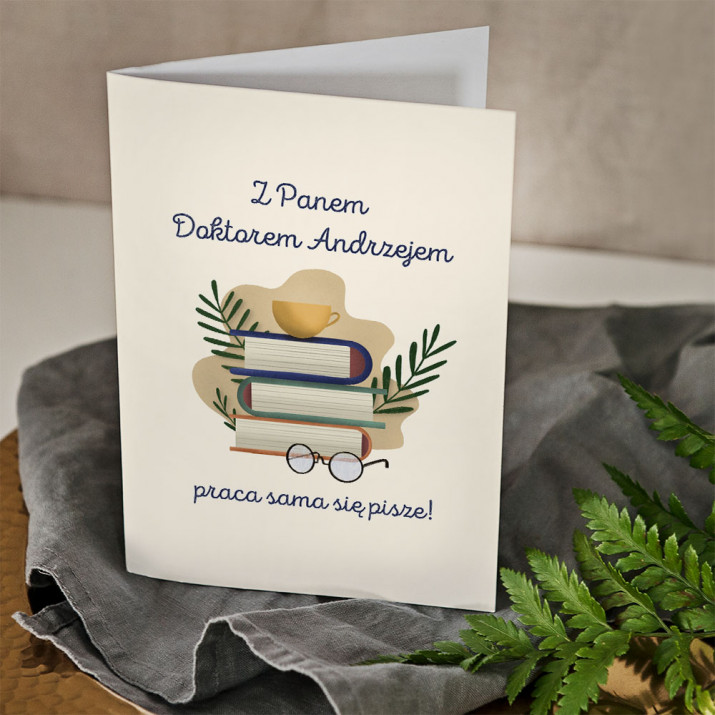 Praca sama się pisze - Kartka z życzeniami