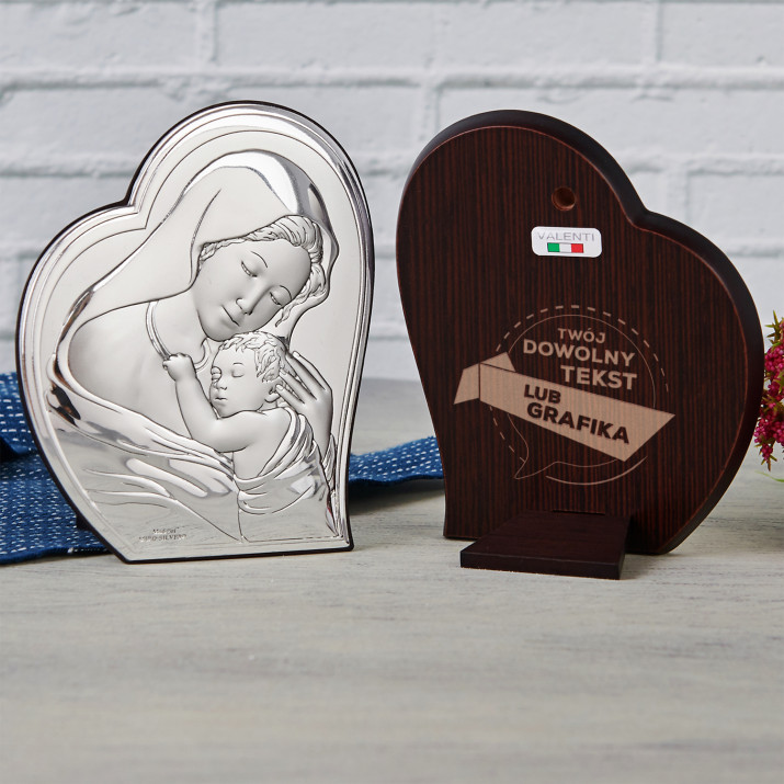 Projekt własny - Matka Boska - Srebrny Obrazek z Grawerem Projekt własny - Matka Boska - Srebrny Obrazek z Grawerem