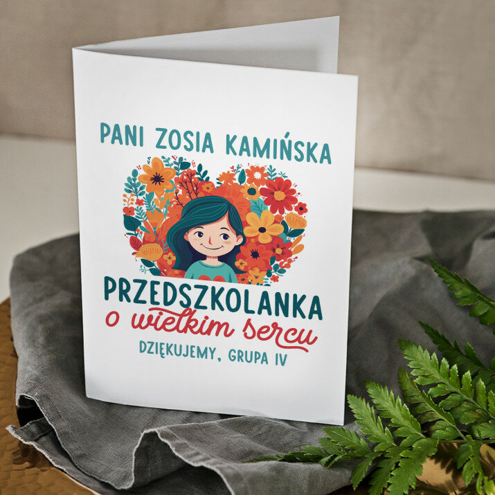 Przedszkolanka o wielkim sercu - kartka z życzeniami