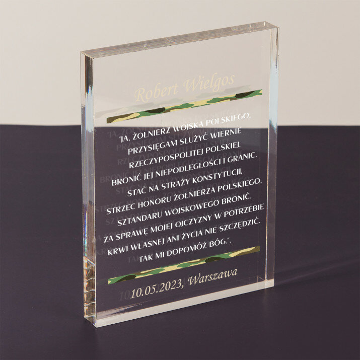 Przysięga wojskowa - Blok akrylowy z nadrukiem