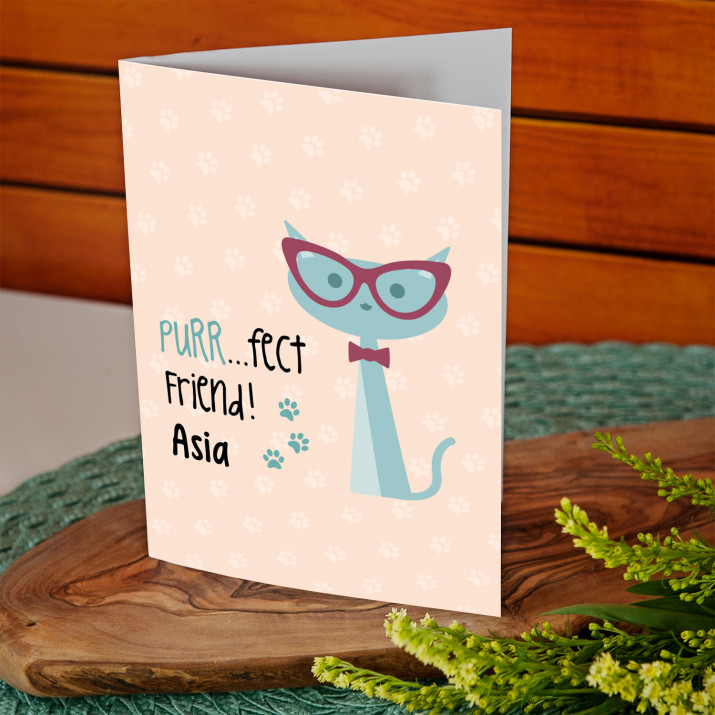 Purr...fect friend - kartka z życzeniami