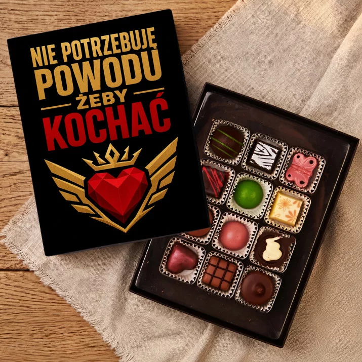 Czekoladki Na Walentynki Prezent Na Rocznicę Dla Mężczyzny: Kocham Bez Powodu