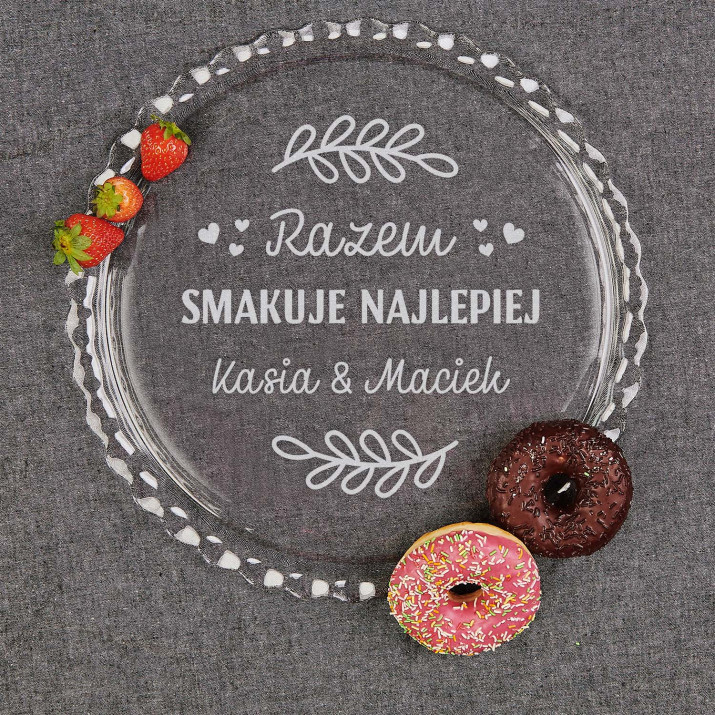 Razem smakuje najlepiej - Płaska patera na ciasto Razem smakuje najlepiej - Płaska patera na ciasto