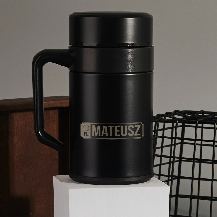 Rejestracja imię - Kubek termiczny 400 ml