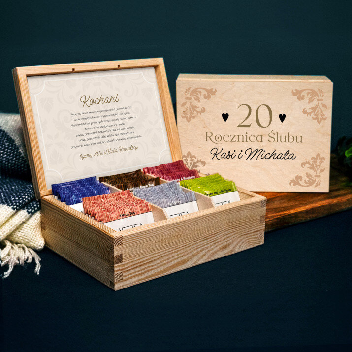 Rocznica ślubu ornamenty - Zestaw herbat w pudełku