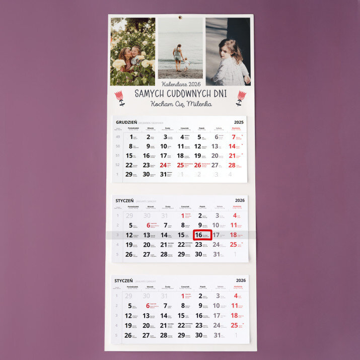 Samych cudownych dni - Kalendarz trójdzielny