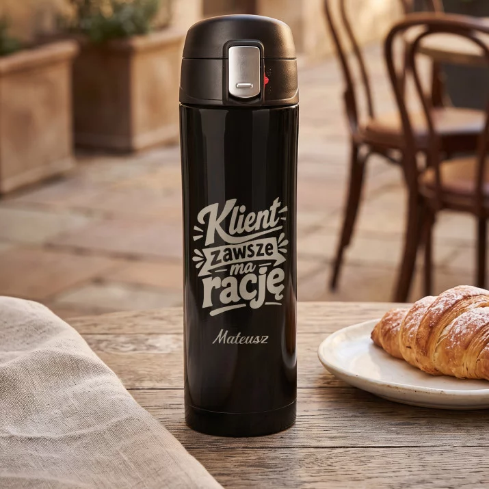 Kubek Termiczny 440ml Dla Klienta Prezent Dla Mężczyzny: Klient Zawsze Ma Rację