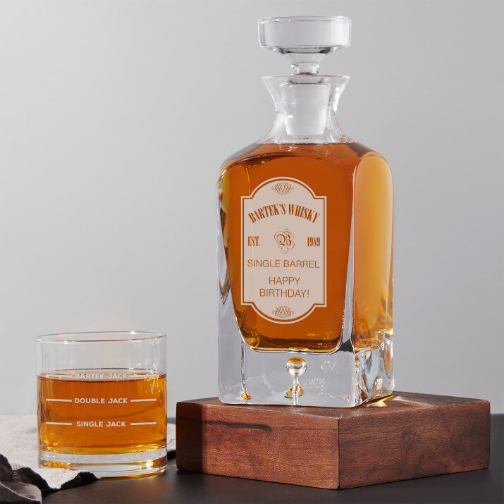 Single Barrel - Zestaw Grawerowana Karafka I Szklanki Do Whisky Single Barrel - Zestaw Grawerowana Karafka I Szklanki Do Whisky