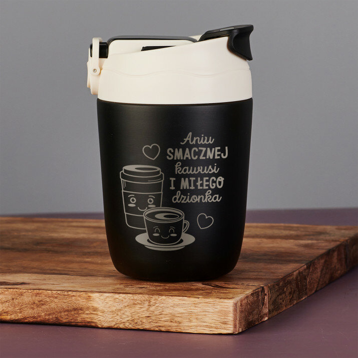 Smacznej kawusi - Kubek termiczny 360 ml Smacznej kawusi - Kubek termiczny 360 ml